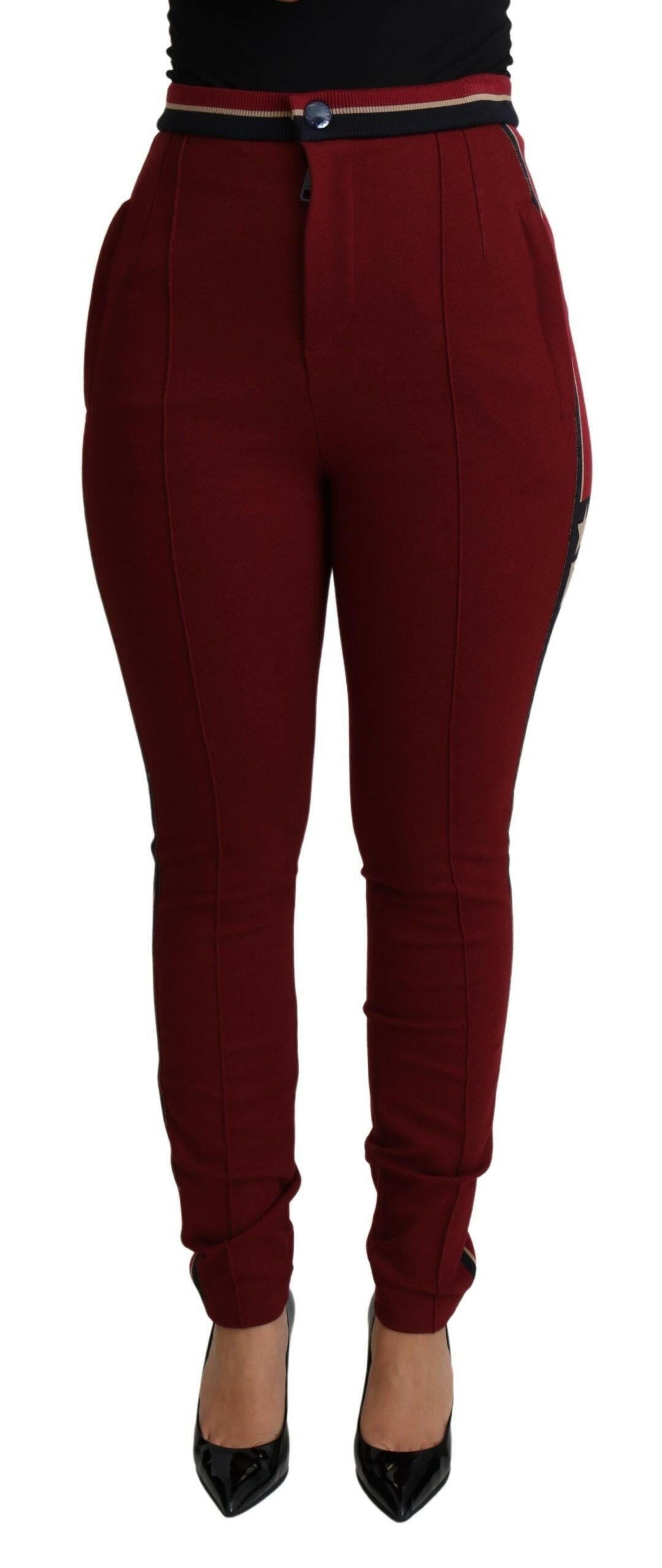 Dolce & Gabbana Red DG Star Striped Skinny Cotton Pant -   -  Dolce & Gabbana.