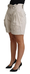 Dolce & Gabbana Beige Cotton Pleated High Waist Casual Shorts -   -  Dolce & Gabbana.