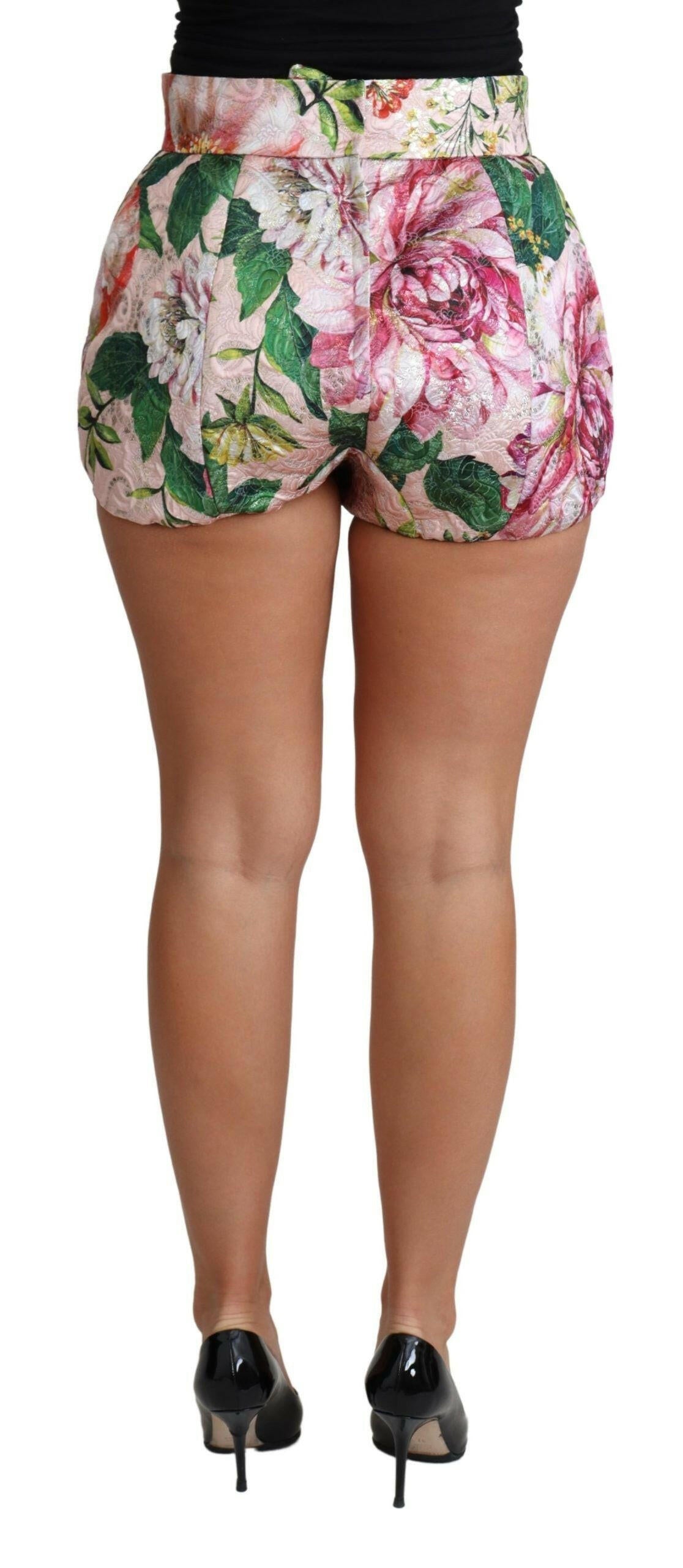 Dolce & Gabbana Pink Cotton Floral Print Hot Pants Short -   -  Dolce & Gabbana.