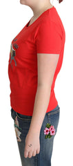 Moschino Red Cotton Come Play 4 Us Print Tops Blouse T-shirt -   -  Moschino.