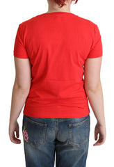Moschino Red Cotton Come Play 4 Us Print Tops Blouse T-shirt -   -  Moschino.