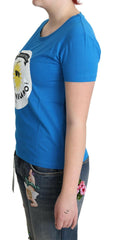 Moschino Blue Cotton Sunny Milano Print Tops T-shirt -   -  Moschino.
