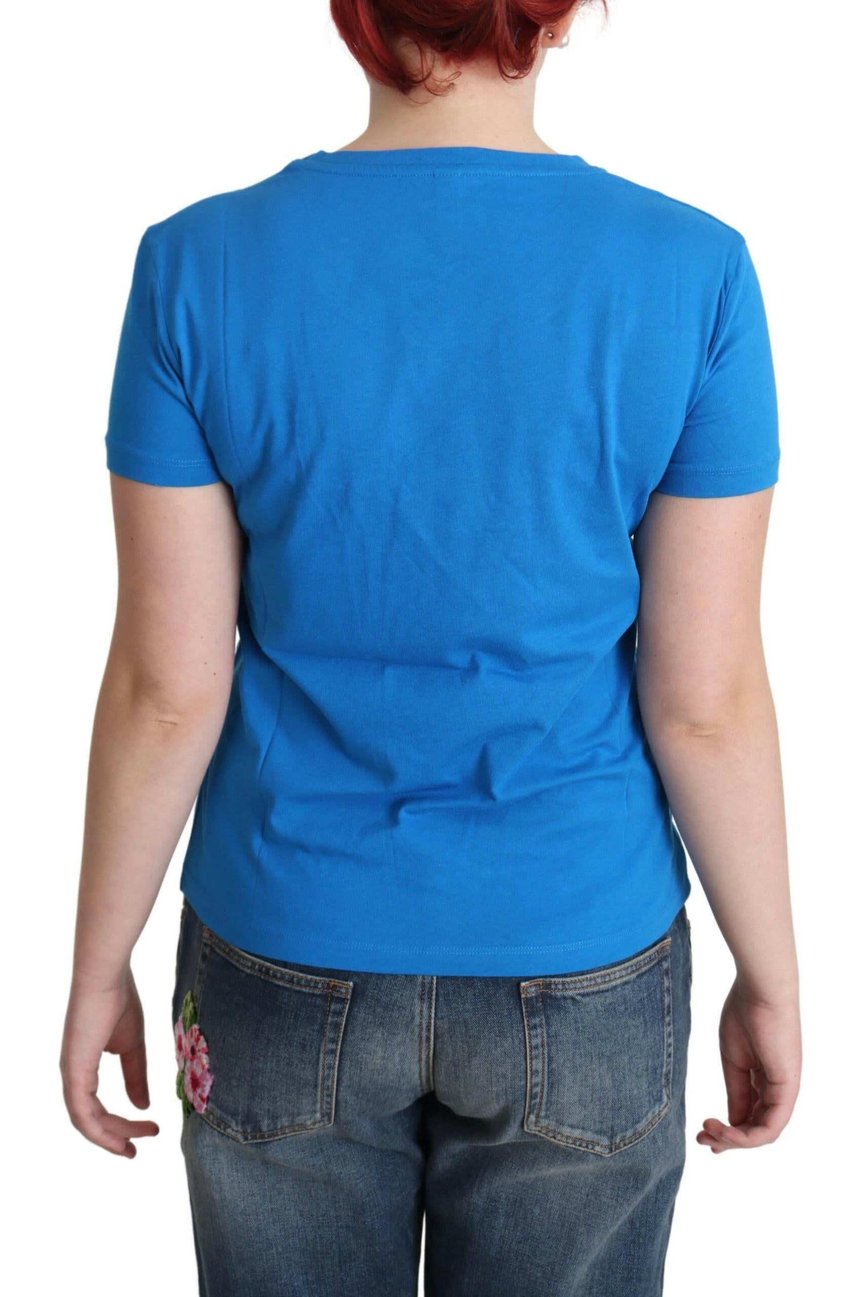 Moschino Blue Cotton Sunny Milano Print Tops T-shirt -   -  Moschino.