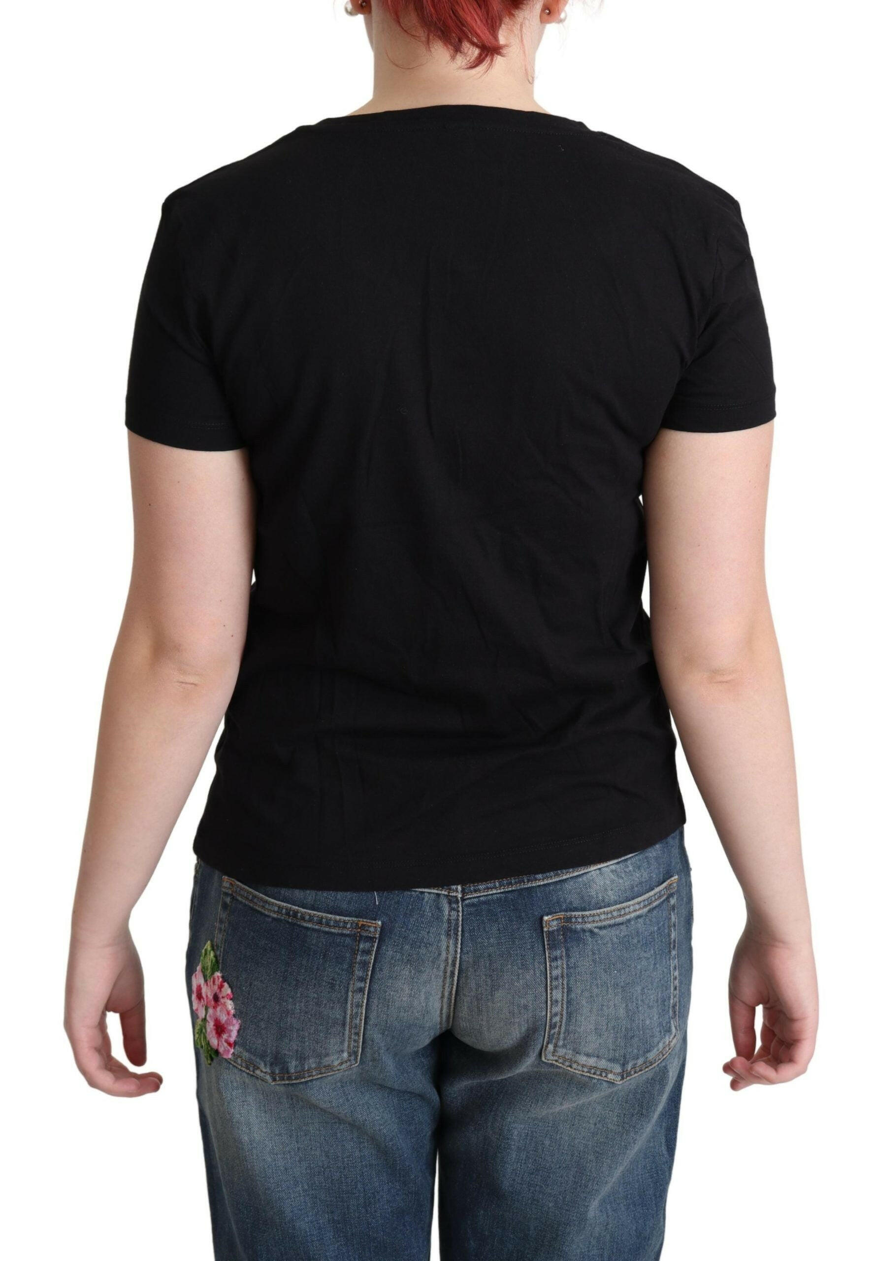 Moschino Black Printed Cotton Short Sleeves T-shirt -   -  Moschino.