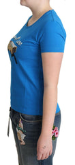 Moschino Blue Cotton Come Play 4 Us Print T-shirt -   -  Moschino.