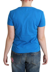 Moschino Blue Cotton Come Play 4 Us Print T-shirt -   -  Moschino.