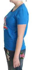 Moschino Blue Cotton Swim Graphic Triangle T-shirt -   -  Moschino.