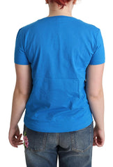 Moschino Blue Cotton Swim Graphic Triangle T-shirt -   -  Moschino.