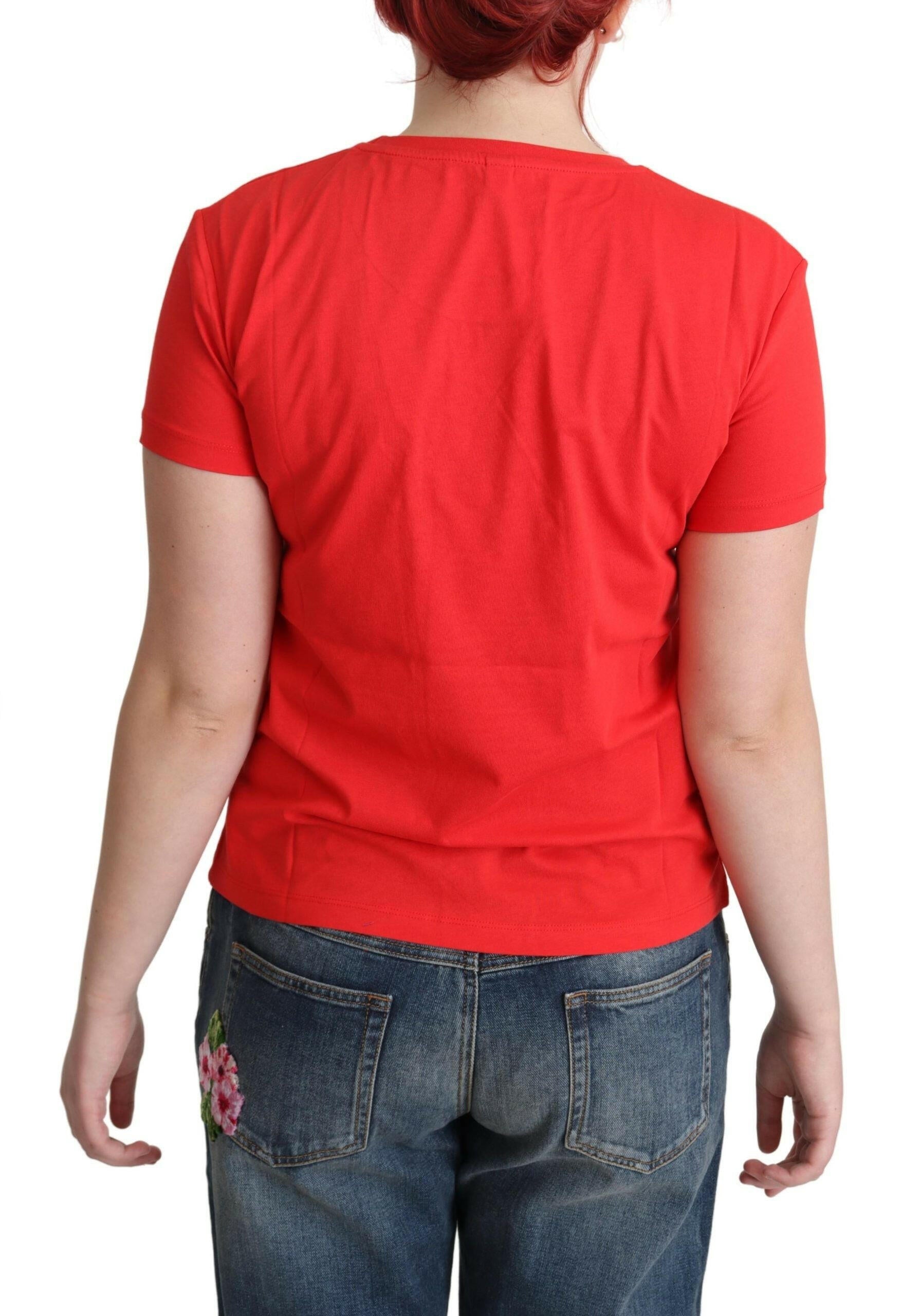 Moschino Red Cotton Swim Graphic Triangle Print  T-shirt -   -  Moschino.