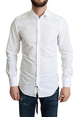 Dolce & Gabbana White Cotton Long Sleeves Men Formal Shirt -   -  Dolce & Gabbana.