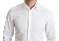 Dolce & Gabbana White Cotton Long Sleeves Men Formal Shirt -   -  Dolce & Gabbana.
