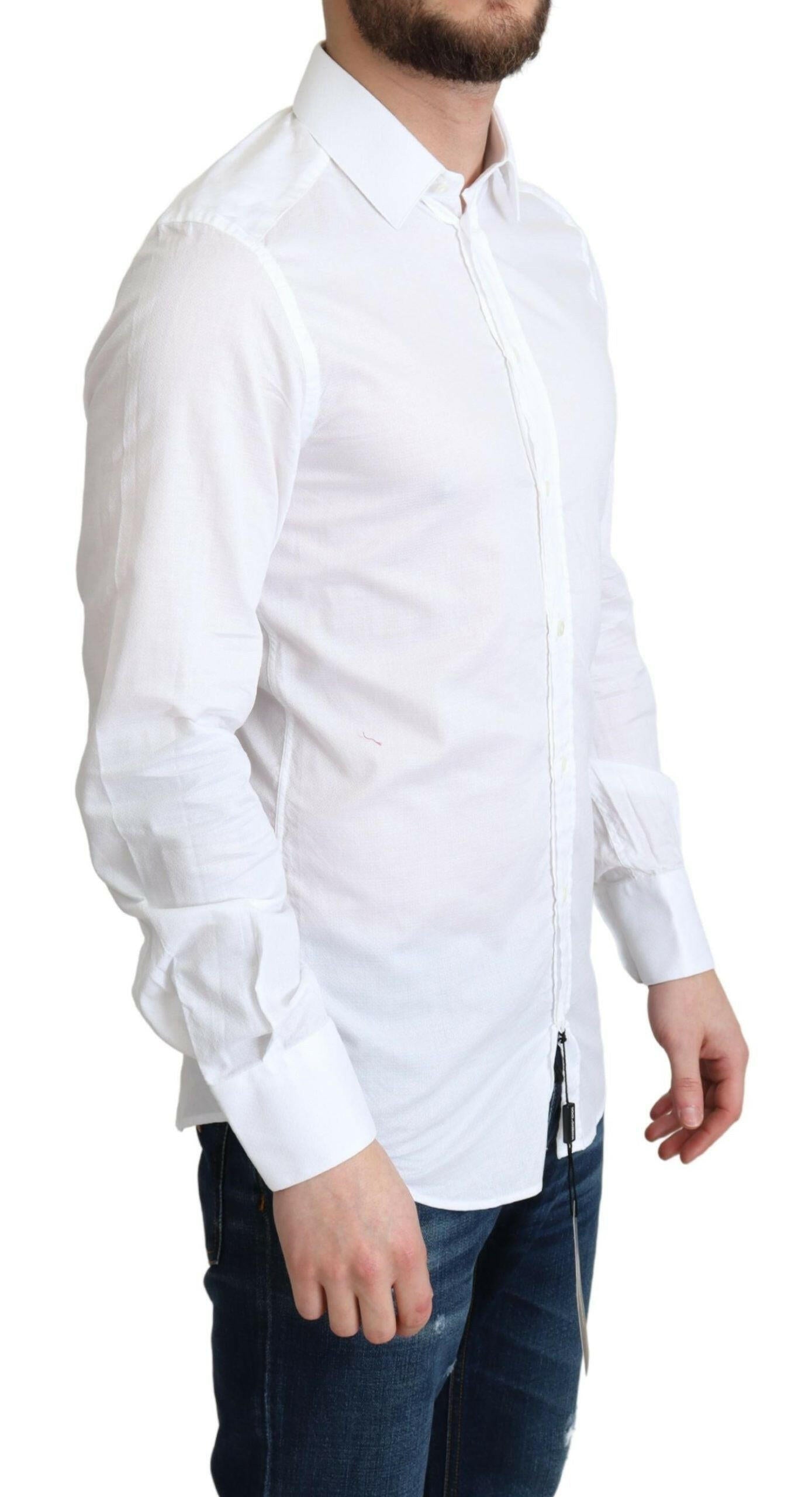 Dolce & Gabbana White Cotton Long Sleeves Formal Shirt -   -  Dolce & Gabbana.