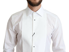 Dolce & Gabbana White Bib Cotton Poplin Men Formal Shirt -   -  Dolce & Gabbana.