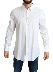 Dolce & Gabbana White Cotton Stretch Men Dress Formal Shirt -   -  Dolce & Gabbana.