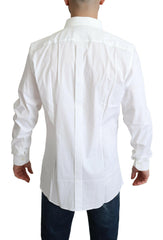 Dolce & Gabbana White Cotton Stretch Men Dress Formal Shirt -   -  Dolce & Gabbana.