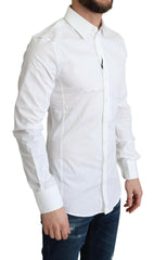 Dolce & Gabbana White Cotton Stretch Men Formal SICILIA Shirt -   -  Dolce & Gabbana.