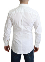 Dolce & Gabbana White Cotton Stretch Men Formal SICILIA Shirt -   -  Dolce & Gabbana.
