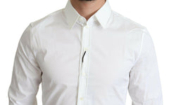 Dolce & Gabbana White Cotton Stretch Men Formal SICILIA Shirt -   -  Dolce & Gabbana.