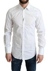 Dolce & Gabbana White Pure Cotton Men Dress Formal Shirt -   -  Dolce & Gabbana.