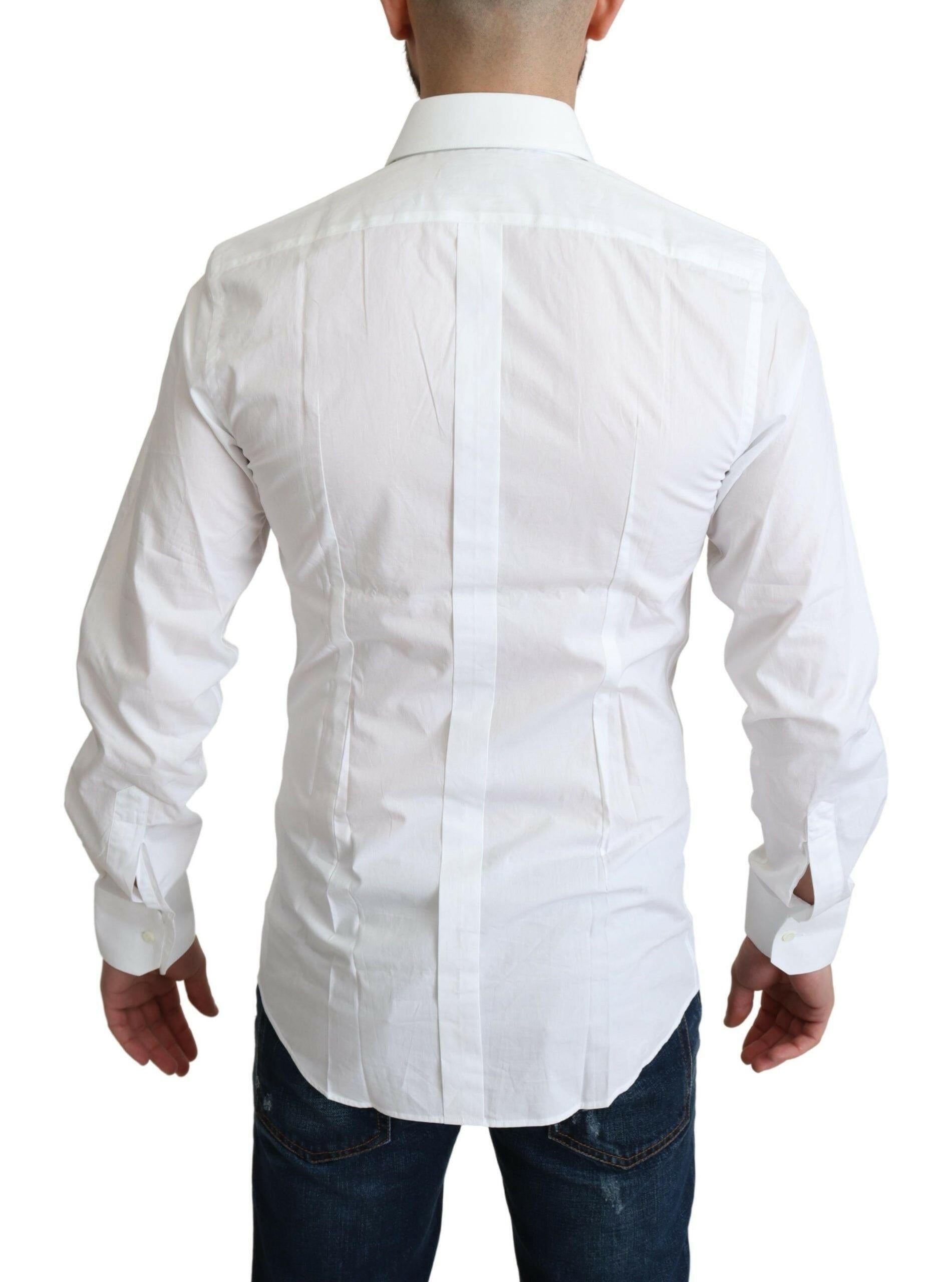 Dolce & Gabbana White Pure Cotton Men Dress Formal Shirt -   -  Dolce & Gabbana.