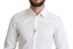 Dolce & Gabbana White Pure Cotton Men Dress Formal Shirt -   -  Dolce & Gabbana.