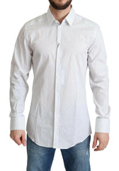 Dolce & Gabbana White Stripes Cotton Formal Dress Shirt -   -  Dolce & Gabbana.