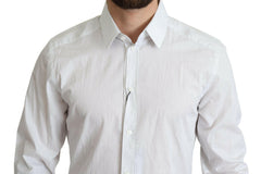Dolce & Gabbana White Stripes Cotton Formal Dress Shirt -   -  Dolce & Gabbana.