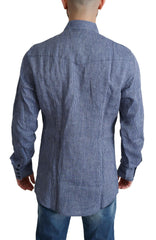 Dolce & Gabbana Blue Stripes Men Casual Button Down Shirt -   -  Dolce & Gabbana.