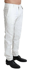 Dolce & Gabbana White Brocade Jaquard Dress Trouser Pants -   -  Dolce & Gabbana.
