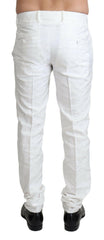 Dolce & Gabbana White Brocade Jaquard Dress Trouser Pants -   -  Dolce & Gabbana.