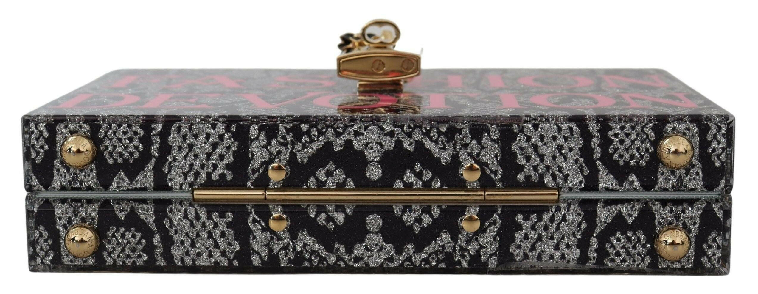Dolce & Gabbana Gray Fashion Devotion Clutch Plexi SICILY BOX Purse -   -  Dolce & Gabbana.