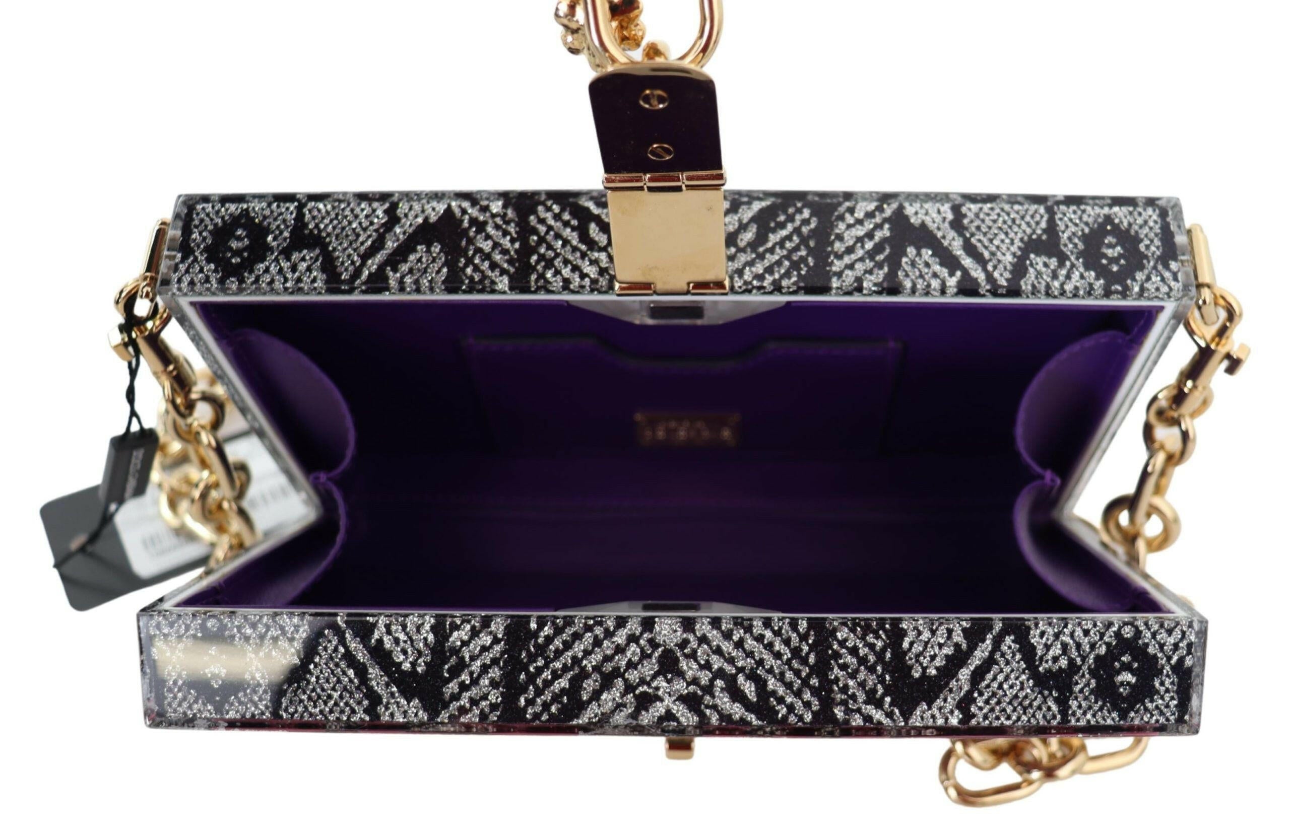 Dolce & Gabbana Gray Fashion Devotion Clutch Plexi SICILY BOX Purse -   -  Dolce & Gabbana.
