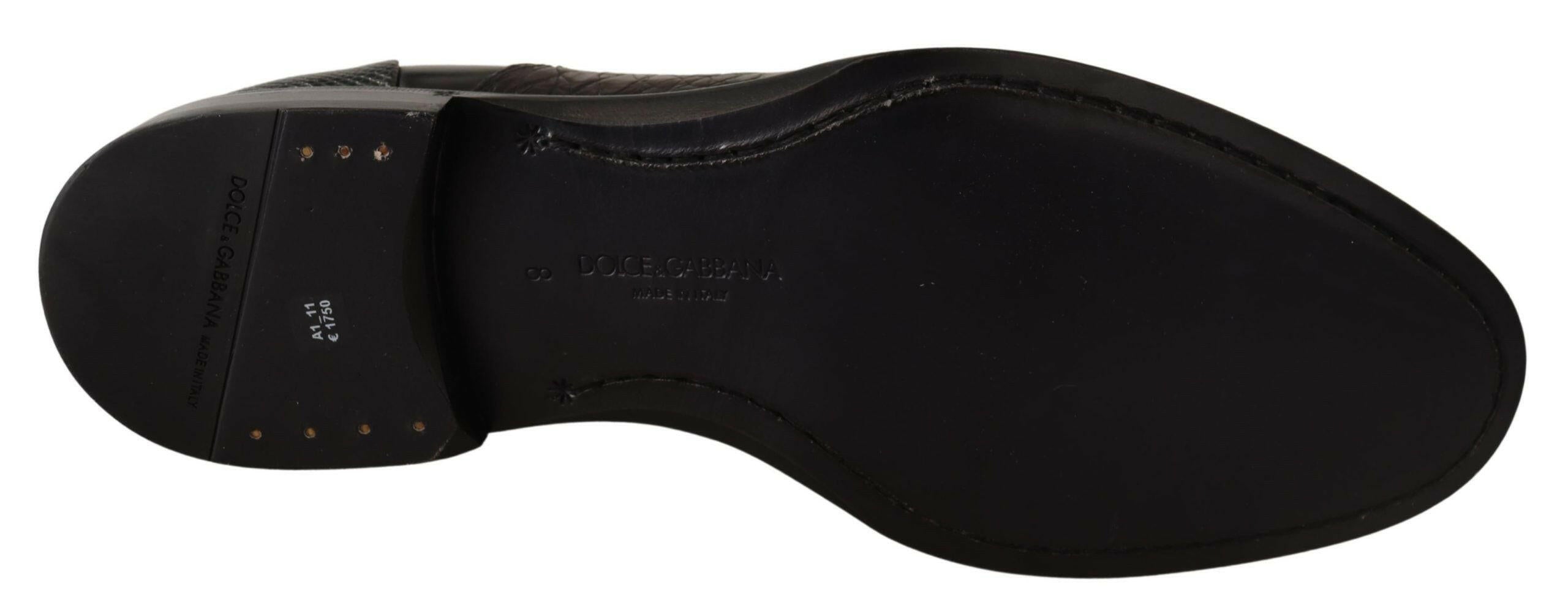 Dolce & Gabbana Black Leather Exotic Skins Formal Shoes -   -  Dolce & Gabbana.