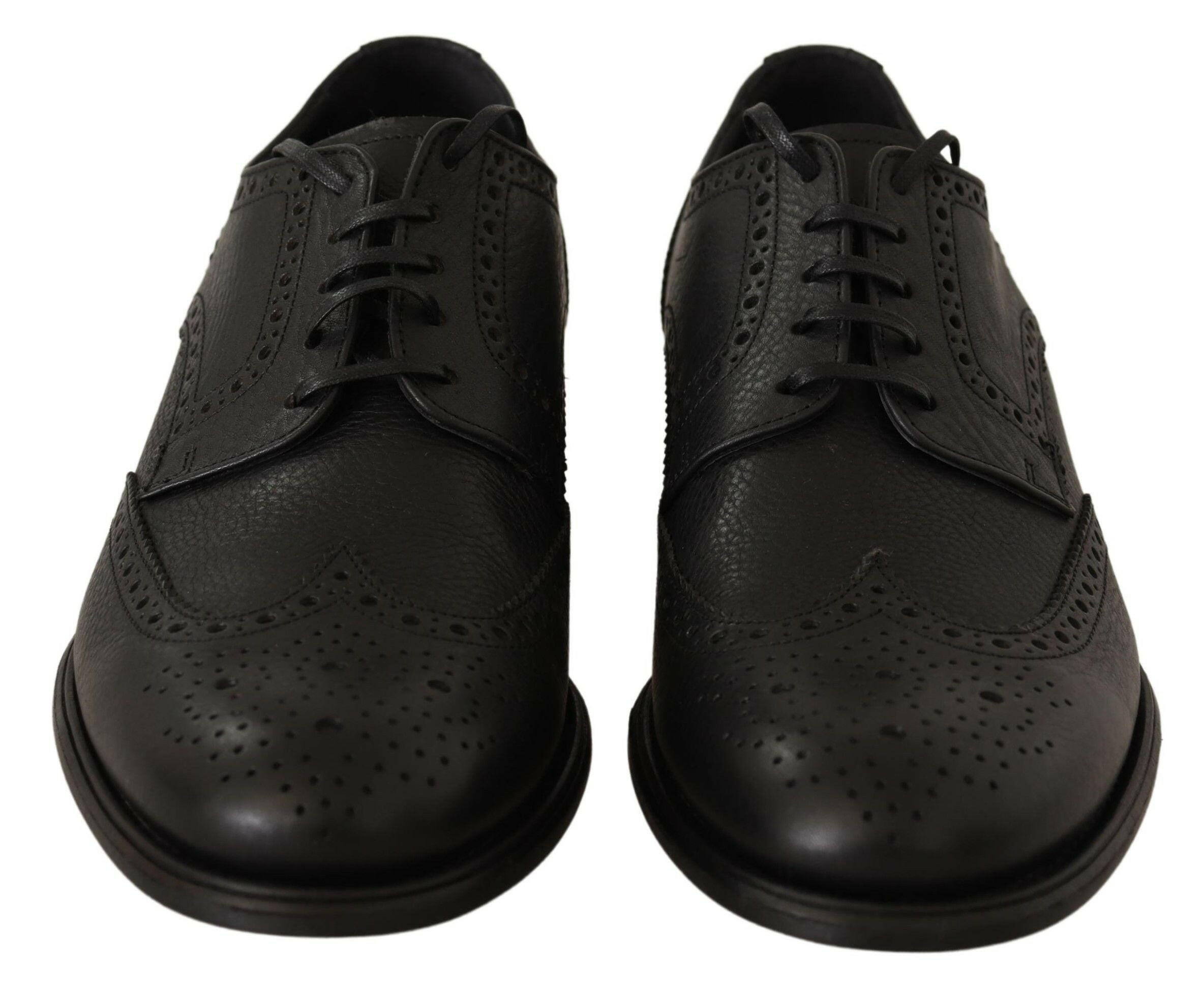 Dolce & Gabbana Black Leather Oxford Wingtip Formal Dress Shoes -   -  Dolce & Gabbana.