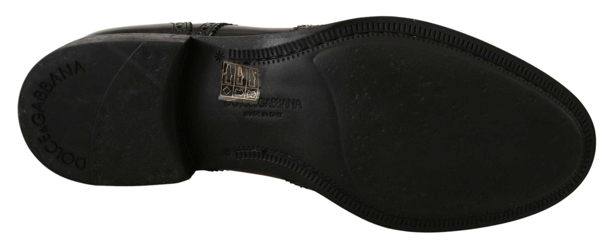 Dolce & Gabbana Black Leather Oxford Wingtip Formal Shoes -   -  Dolce & Gabbana.