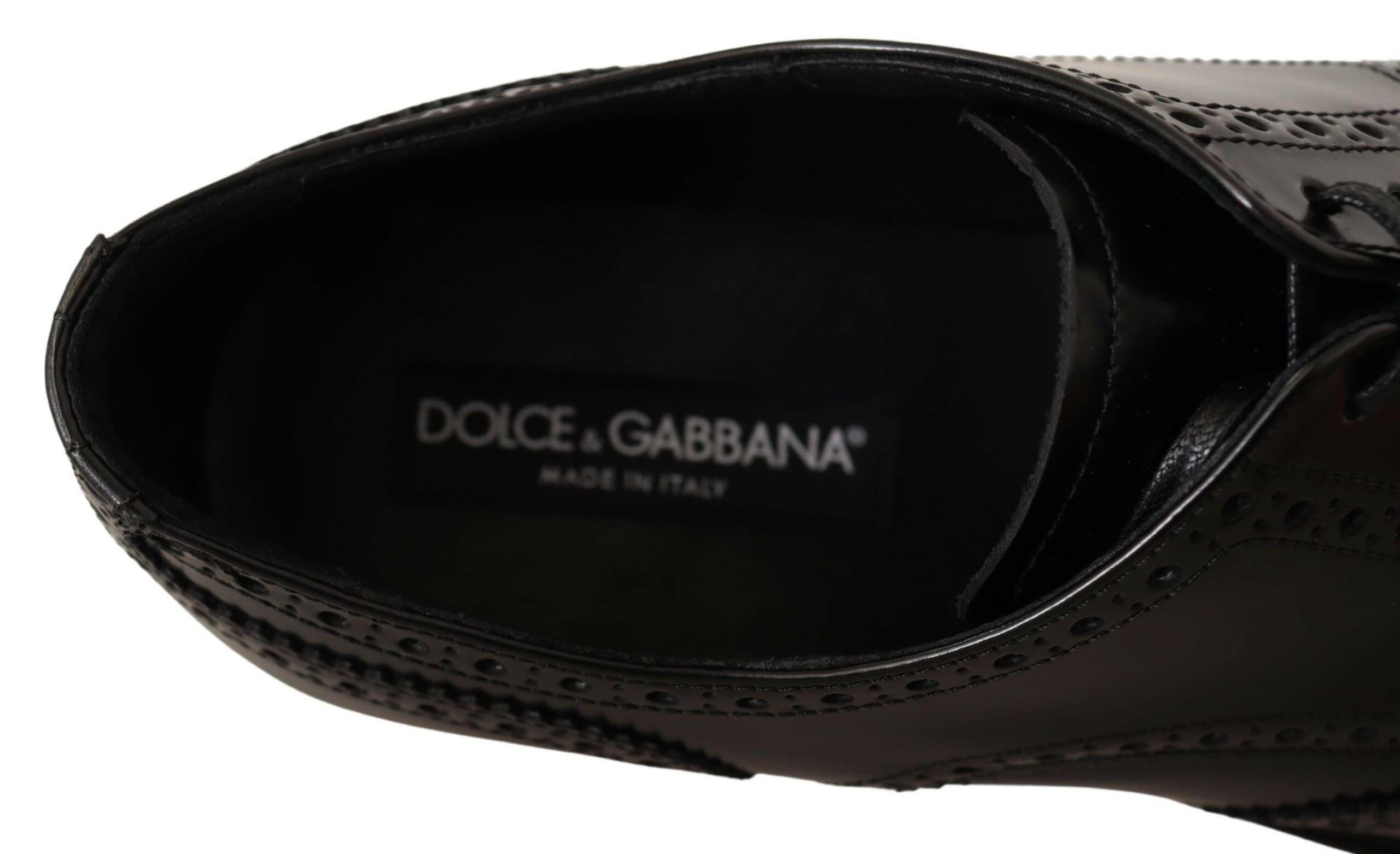 Dolce & Gabbana Black Leather Oxford Wingtip Formal Shoes -   -  Dolce & Gabbana.
