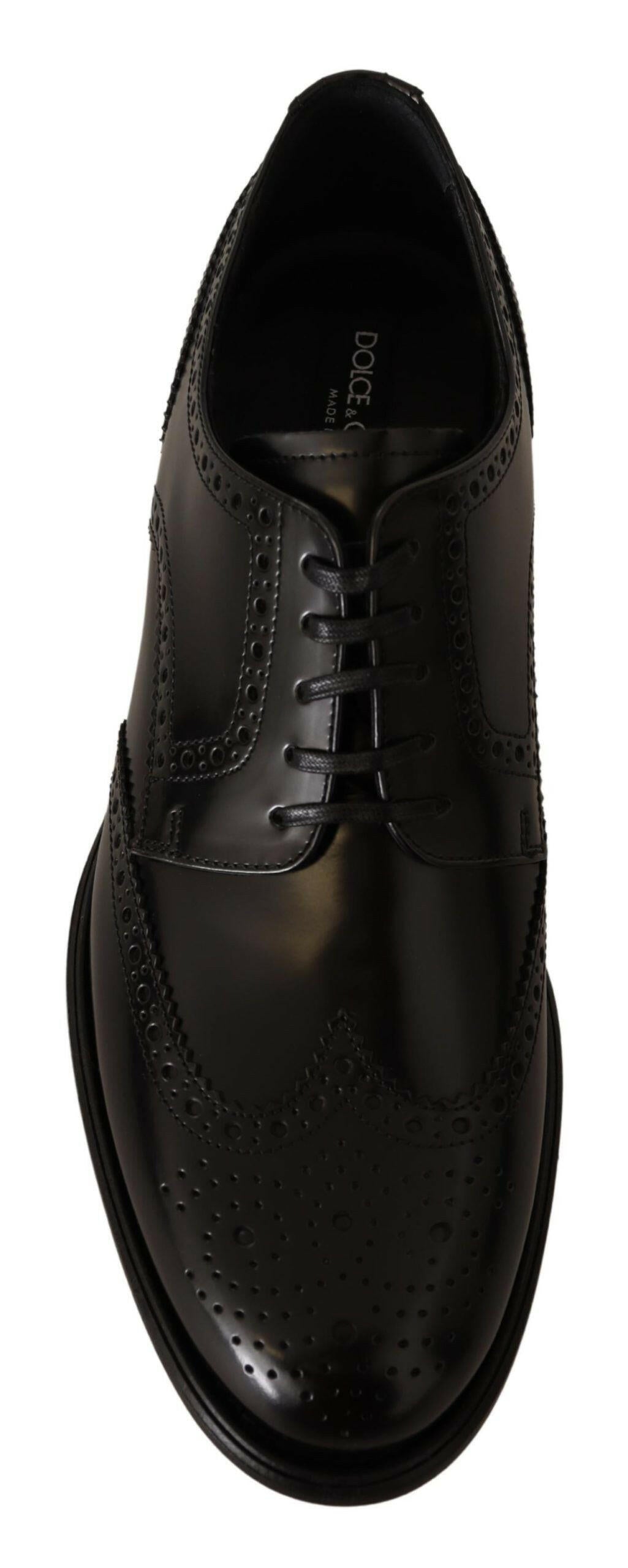 Dolce & Gabbana Black Leather Oxford Wingtip Formal Shoes -   -  Dolce & Gabbana.