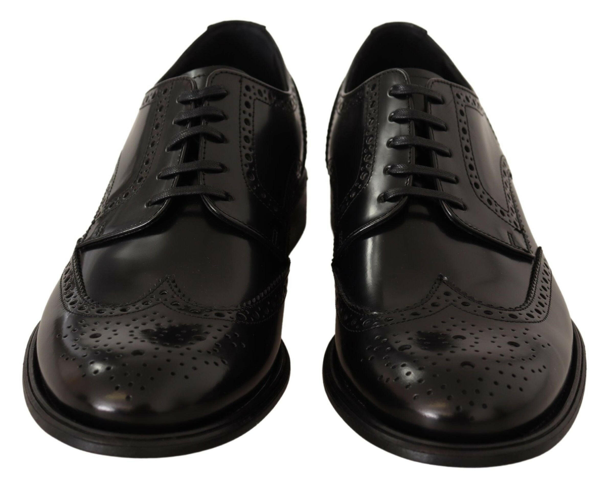 Dolce & Gabbana Black Leather Oxford Wingtip Formal Shoes -   -  Dolce & Gabbana.