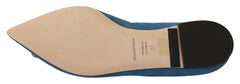 Dolce & Gabbana Blue Suede Crystals Loafers Flats Shoes -   -  Dolce & Gabbana.