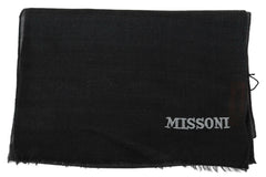 Missoni Black 100% Wool Unisex Neck Wrap Scarf -   -  Missoni.
