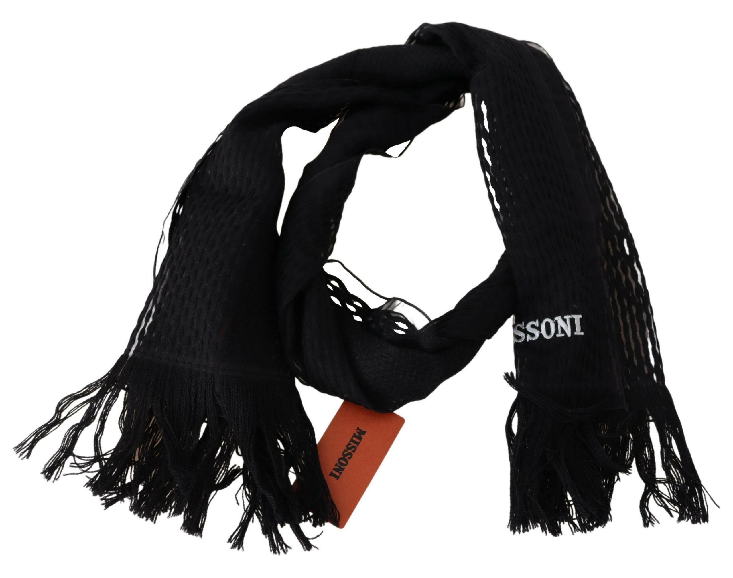 Missoni Black Wool Unisex Neck Warmer Wrap Scarf -   -  Missoni.