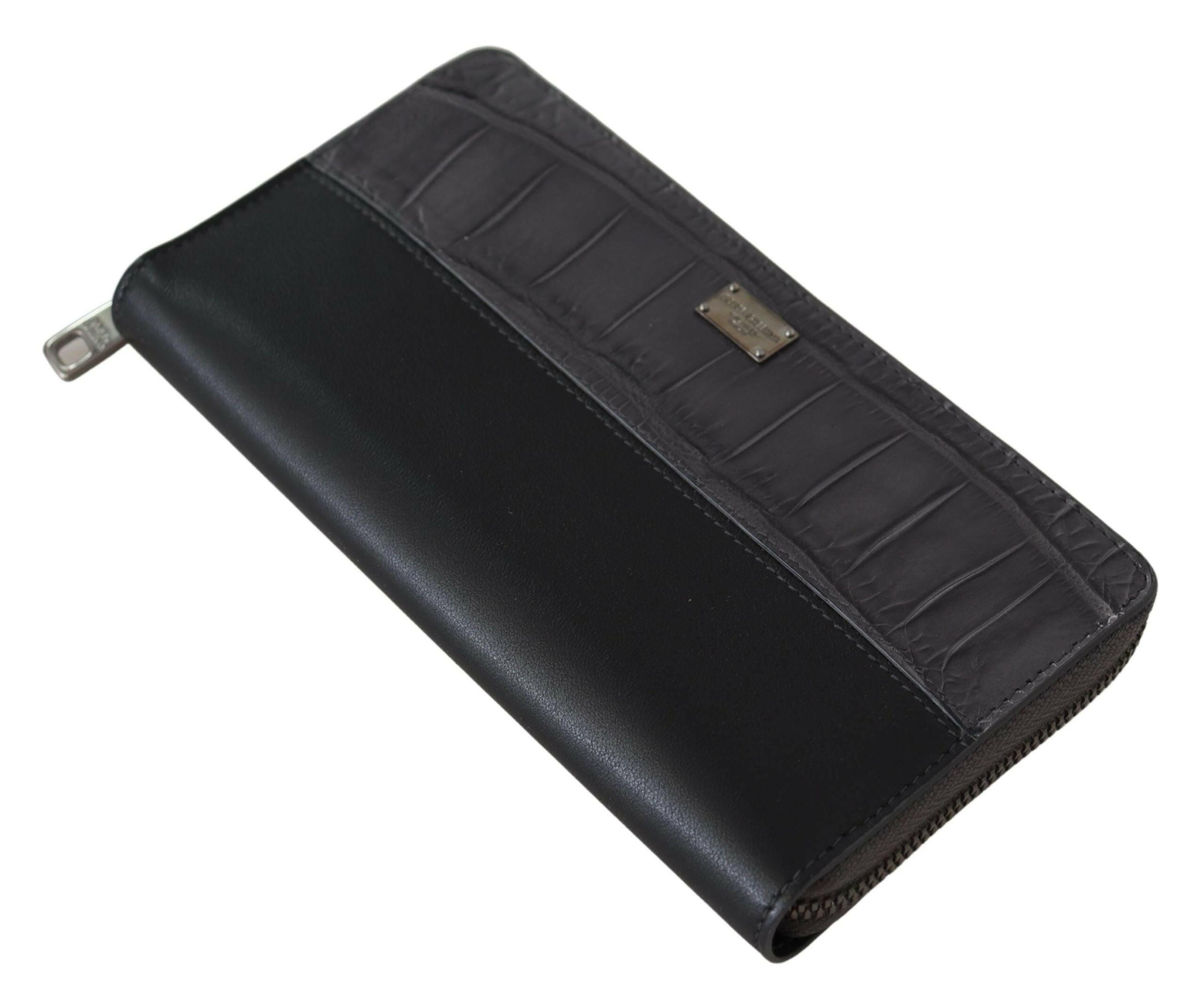 Dolce & Gabbana Black Zip Around Continental Clutch Leather Wallet -  Leather Wallet for Men -  Dolce & Gabbana.