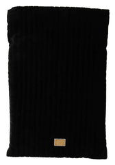 Dolce & Gabbana Black Velvet Quilt Drawstring Logo Plaque Pouch Bag -   -  Dolce & Gabbana.