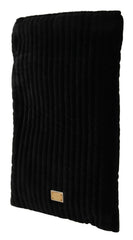 Dolce & Gabbana Black Velvet Quilt Drawstring Logo Plaque Pouch Bag -   -  Dolce & Gabbana.