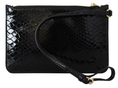 Dolce & Gabbana Black Leather Coin Purse Wristlet Mirror Agnese Wallet -   -  Dolce & Gabbana.