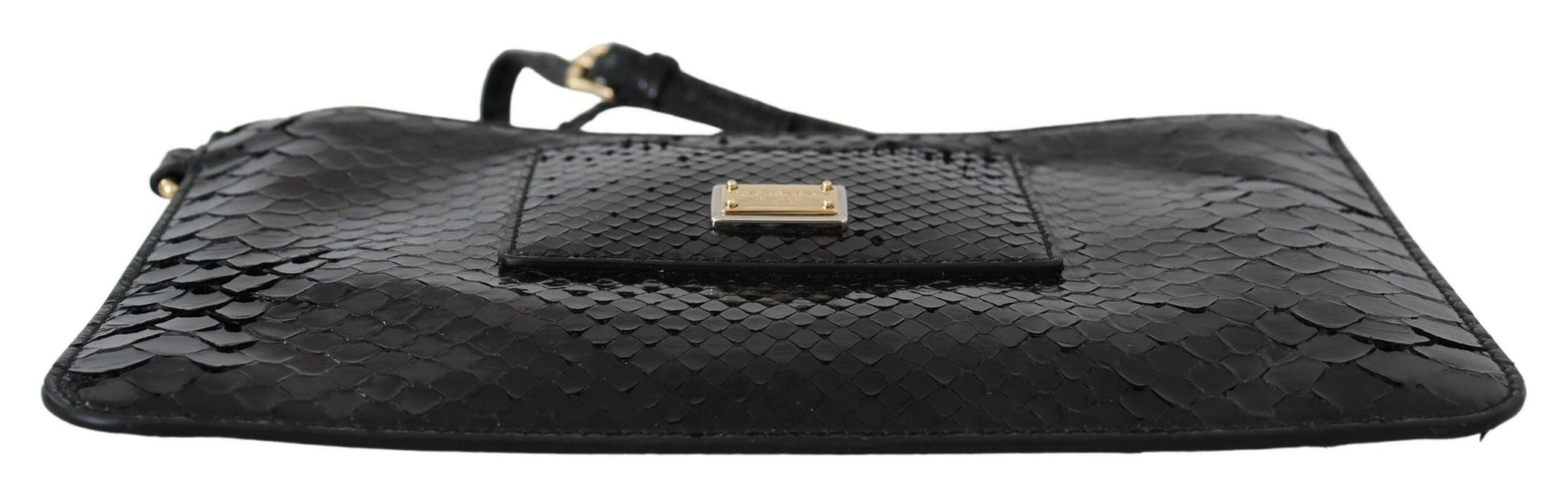 Dolce & Gabbana Black Leather Coin Purse Wristlet Mirror Agnese Wallet -   -  Dolce & Gabbana.