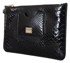 Dolce & Gabbana Black Leather Coin Purse Wristlet Mirror Agnese Wallet -   -  Dolce & Gabbana.