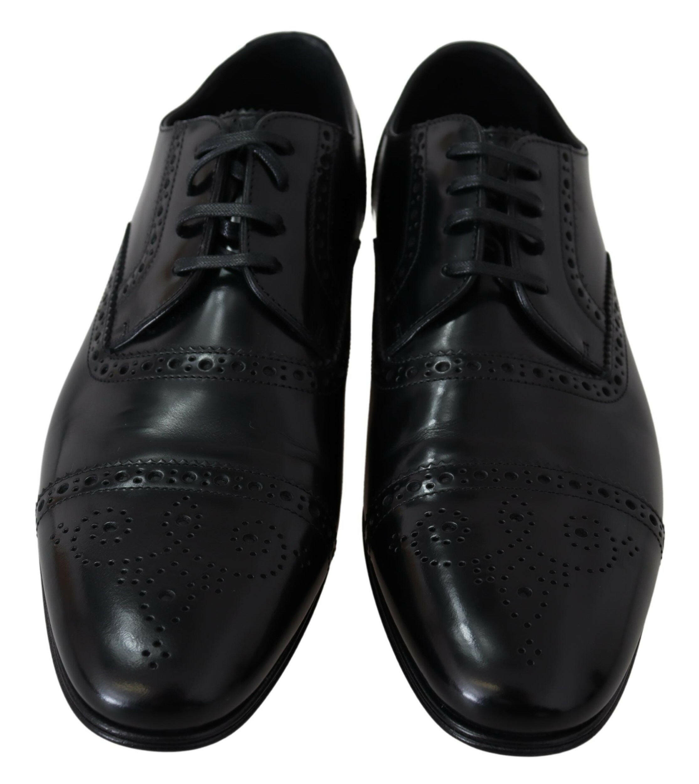 Dolce & Gabbana Black Leather Men Derby Formal Loafers Shoes -   -  Dolce & Gabbana.