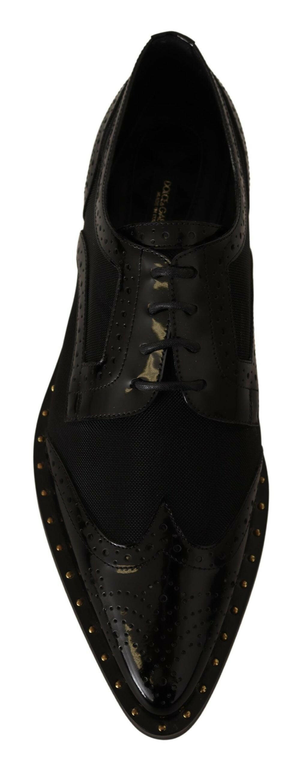 Dolce & Gabbana Black Leather Broques Sheer Wingtip Shoes -   -  Dolce & Gabbana.