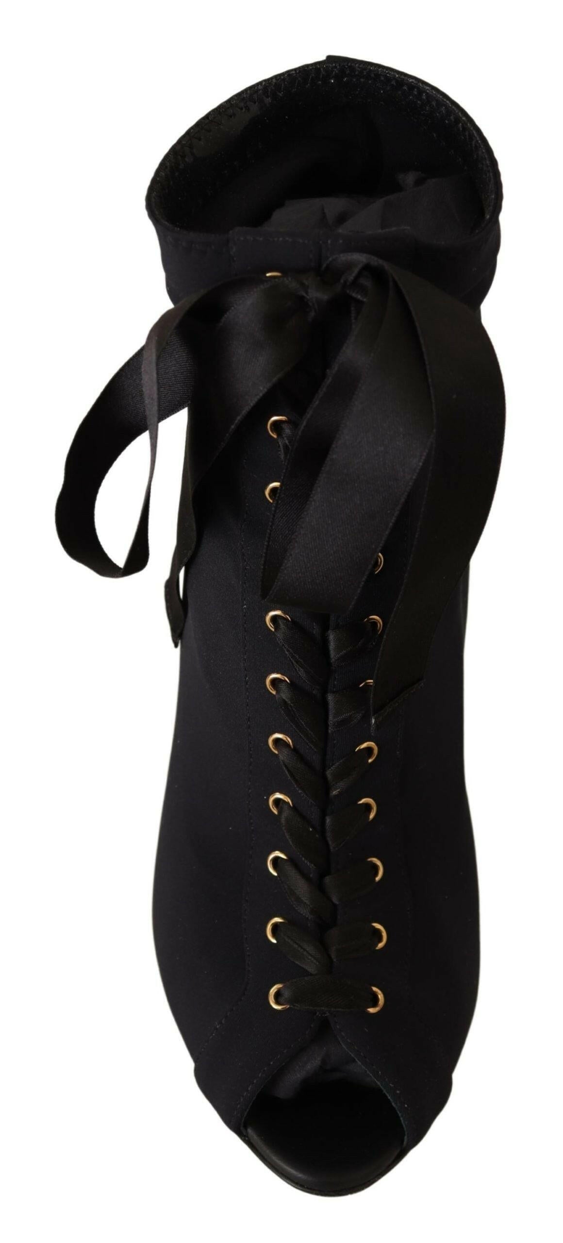 Dolce & Gabbana Black Stretch Short Ankle Boots Shoes -   -  Dolce & Gabbana.